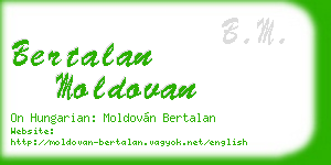 bertalan moldovan business card